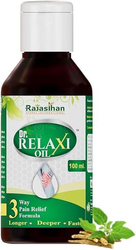R K Dr Relaxi Oil Rajasthan Herbals|محلول طبيعي من الأيورفيدا|زيوت التدليك العشبية| مكونات طبيعية آمنة ونقية 100 مل in Kuwait