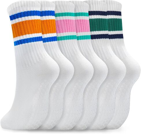 6 أزواج بيلاتيس الجوارب مع قبضة للنساء لا تنزلق الجوارب اليوغا لرقص الباليه حافي القدمين جوارب طاقم الحوامل in Kuwait