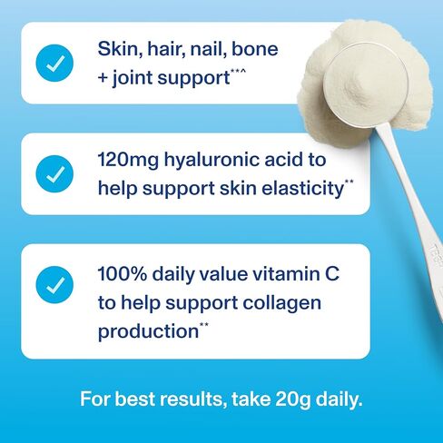 Vital Proteins Collagen Peptides Powder Advanced with Hyaluronic Acid & Vitamin C, 20oz Collagen Protein, Unflavored, 27 Servings in Kuwait
