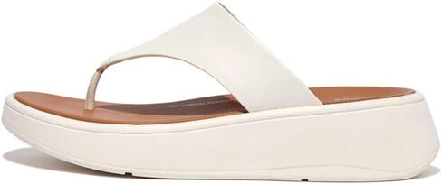 FitFlop™ Women's F-Mode Leather Flatform Toe-Post Sandal, Beige, Size 6 in Saudi Arabia