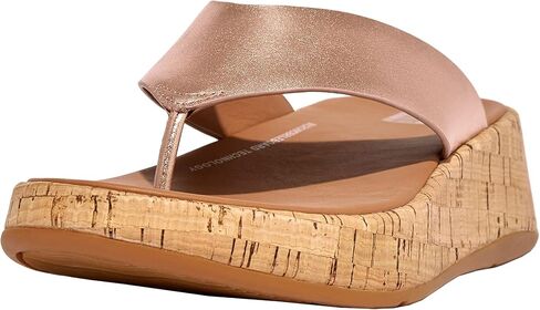 FitFlop™ Women's F-Mode Leather Flatform Toe-Post Sandal, Beige, Size 6 in Saudi Arabia