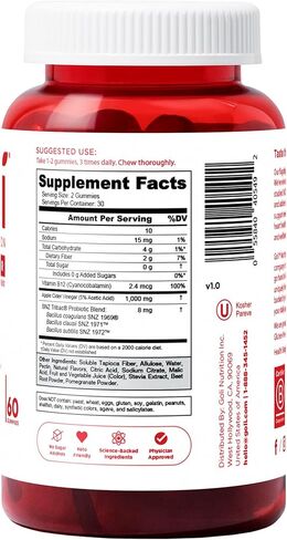 Goli Zero Sugar Trio - World's First 3-in-1 Pre, Post, Probiotic, Apple Cider Vinegar with Vitamin B12 and Probiotics, Ashwagandha & L-Theanine, Vitamin D Gummies in Kuwait