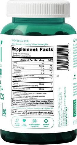 Goli Zero Sugar Trio - World's First 3-in-1 Pre, Post, Probiotic, Apple Cider Vinegar with Vitamin B12 and Probiotics, Ashwagandha & L-Theanine, Vitamin D Gummies in Kuwait