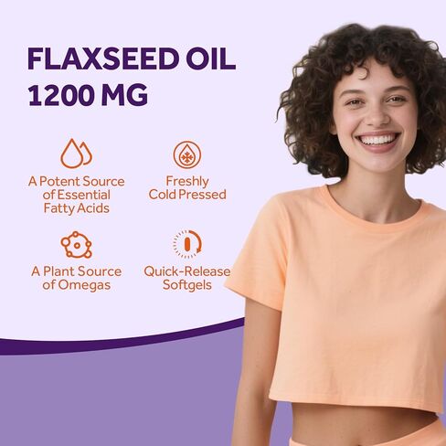Doctor's Recipes Flaxseed Oil, 1200 mg, Freshly Cold Pressed, High in ALA, Omega 3 6 9, No Gluten, No Soy, for Heart Health, Non GMO, 60 Softgels in Saudi Arabia
