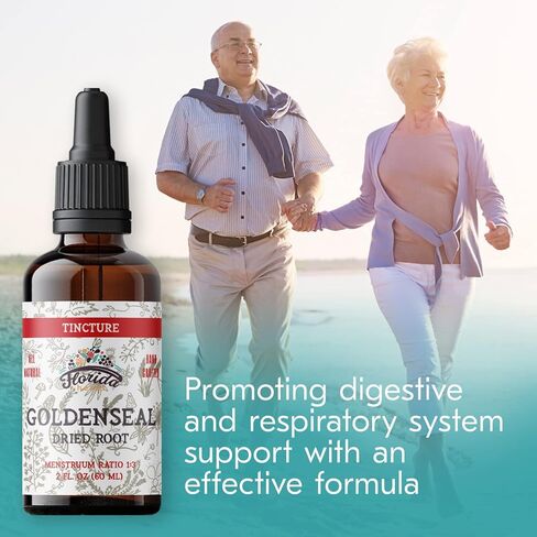Goldenseal Tincture 2 oz – Organic Herbal Extract | Alcohol Free | Vegan Herbal Drops - Made in USA in Saudi Arabia