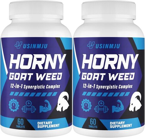 أعشاب الماعز قرنية للرجال، 12 في 1 أعشاب الماعز القرنية، مكمل معزز للذكور مع 1500 مجم من أعشاب الماعز القرنية، 500 مجم جذر الماكا، الجينسنغ، تونغكات علي، الزنجبيل للقدرة على التحمل والطاقة، القوة القصوى - 60 قرصًا in Kuwait