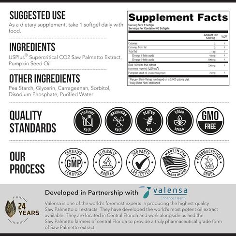 Saw Palmetto Extract – 10X Potency, Pharmaceutical Grade Strength - Plus Pumpkin Seed Oil - Supports Prostate Health, Relieves Urination Issues, Supports Hair Growth, DHT Blocker – 60 Softgels in Saudi Arabia
