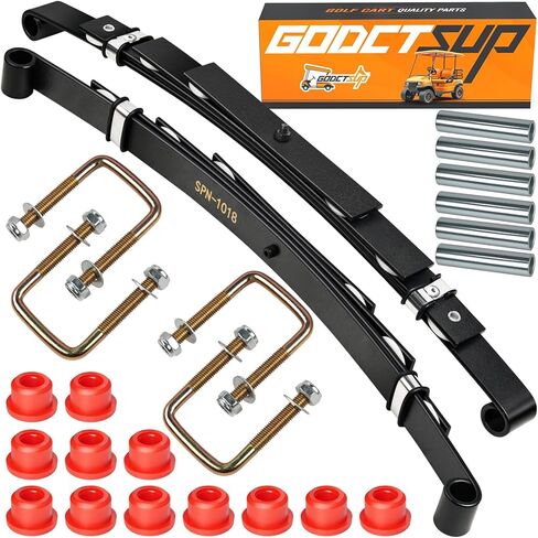 Golf Cart Heavy Duty Rear 4-Leaf Spring Kit, Fits EZGO TXT 1994-Up Electric and 1994-2009 Gas Carts, EZGO TXT Rear Leaf Springs with Bushings Sleeves, High Load Capacity Suspension System in Saudi Arabia