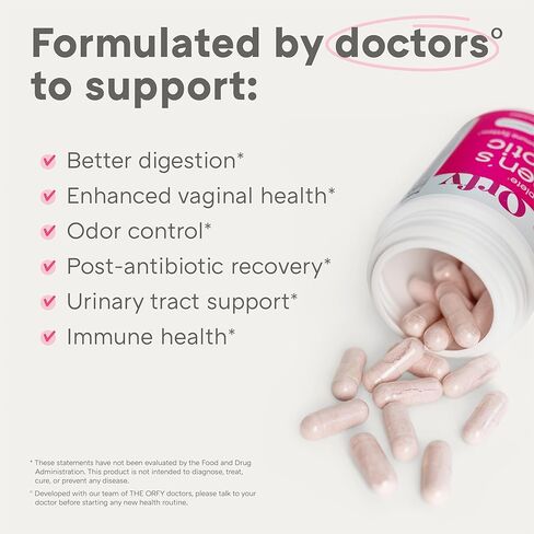البروبيوتيك الكامل للنساء - الصحة المهبلية، وUT، والجهاز الهضمي والمناعي - 60 مليار وحدة تشكيل مستعمرة، و16 سلالة بروبيوتيك، والبريبايوتكس والبروبيوتيك مع الريحان المقدس - مرة واحدة يوميًا، 30 عددًا in Kuwait
