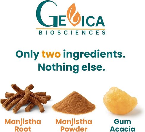 USDA Organic Manjistha (Madder Root) – 1500mg per Serving (750mg Vegan Caplets) – Ayurvedic Herbal Supplement – Whole Root Powder – No Extract, No Fillers – 90 Count in Kuwait