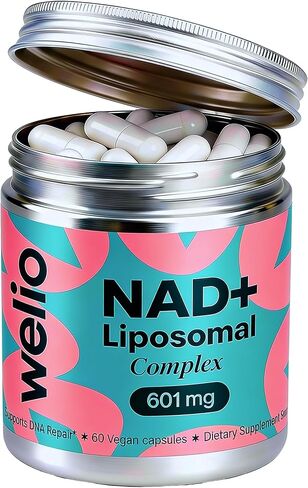 مكمل ليبوسومال NAD 601 مجم | مكافحة الشيخوخة والطاقة الخلوية | NAD+ المتقدم للنساء والرجال | ملحق NMN البديل | البشرة، الوظيفة الإدراكية، دعم مضاد للأكسدة - 60 كبسولة عالية النقاء in Saudi Arabia