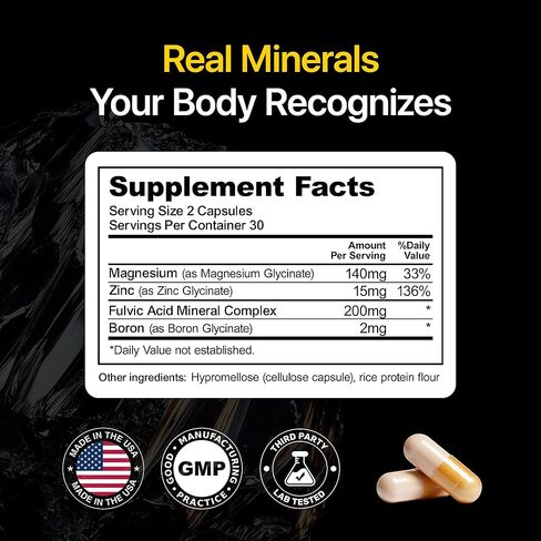 Menerals Mens Multivitamin – Powerful All in One Mineral Supplement for Men – Natural Trace Minerals with Fulvic Acid from Rich American Soil – Supports Daily Energy, Vitality, Focus, and Mens Health in Saudi Arabia