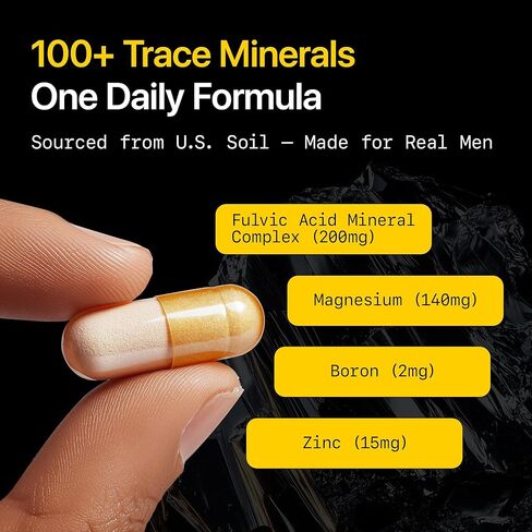 Menerals Mens Multivitamin – Powerful All in One Mineral Supplement for Men – Natural Trace Minerals with Fulvic Acid from Rich American Soil – Supports Daily Energy, Vitality, Focus, and Mens Health in Saudi Arabia