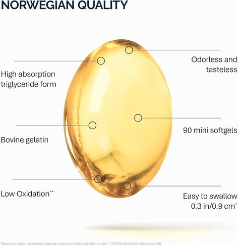 NFO Omega 3 Premium [90 Softgels] Fish Oil with High Concentrations of EPA & DHA (Triglyceride Form) & Vitamin E, High-Potency Omega 3 Fish Oil Softgels, Premium Omega3 Fatty Acids from Finland in Saudi Arabia
