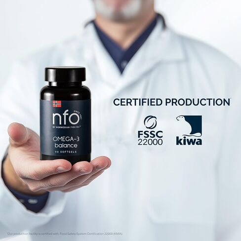 NFO Omega 3 Premium [90 Softgels] Fish Oil with High Concentrations of EPA & DHA (Triglyceride Form) & Vitamin E, High-Potency Omega 3 Fish Oil Softgels, Premium Omega3 Fatty Acids from Finland in Saudi Arabia
