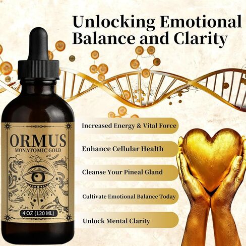 Ormus Monoatomic Gold Oil-Ormus Gold Oil Pineal Gland, Unlock Mental Clarity, Enhance Cellular Health, Increased Energy & Vital Force, Cleanse Your pineal Gland in Saudi Arabia