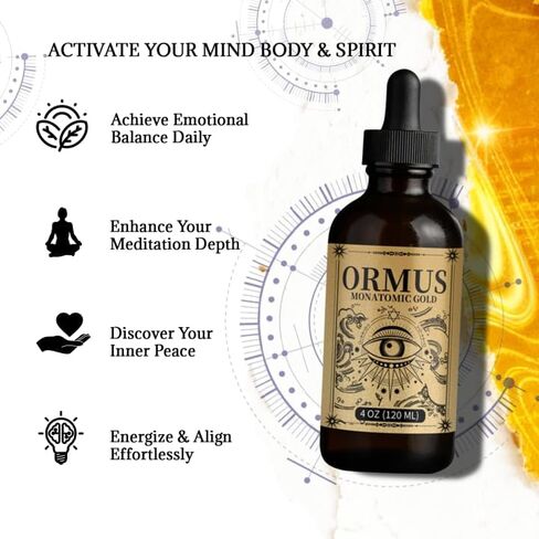 Ormus Monoatomic Gold Oil-Ormus Gold Oil Pineal Gland, Unlock Mental Clarity, Enhance Cellular Health, Increased Energy & Vital Force, Cleanse Your pineal Gland in Saudi Arabia