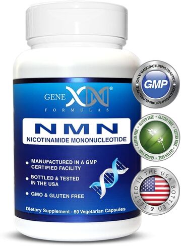 Genex Formulas NMN 250mg - Stabilized Form (60 Capsules), 99% Pure Supplement Capsules for Increased NAD Levels, DNA Repair, & Healthy Aging, GMP Certified in Saudi Arabia