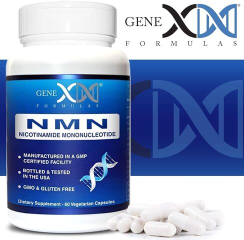 Genex Formulas NMN 250mg - Stabilized Form (60 Capsules), 99% Pure Supplement Capsules for Increased NAD Levels, DNA Repair, & Healthy Aging, GMP Certified in Saudi Arabia
