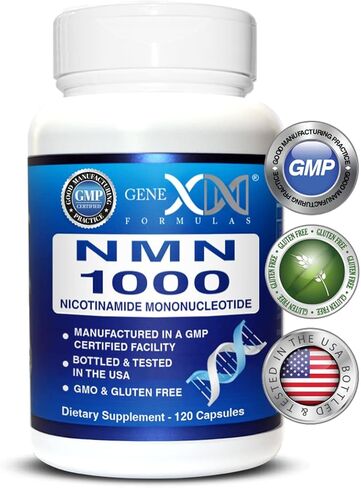 Genex Formulas NMN 250mg - Stabilized Form (60 Capsules), 99% Pure Supplement Capsules for Increased NAD Levels, DNA Repair, & Healthy Aging, GMP Certified in Saudi Arabia