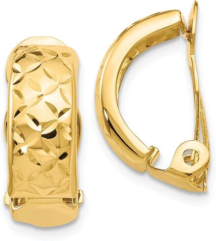 14K Gold Clip On Hoop Earrings Jewelry in Saudi Arabia