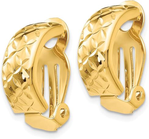 14K Gold Clip On Hoop Earrings Jewelry in Saudi Arabia