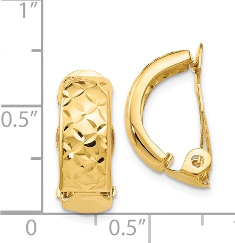 14K Gold Clip On Hoop Earrings Jewelry in Saudi Arabia