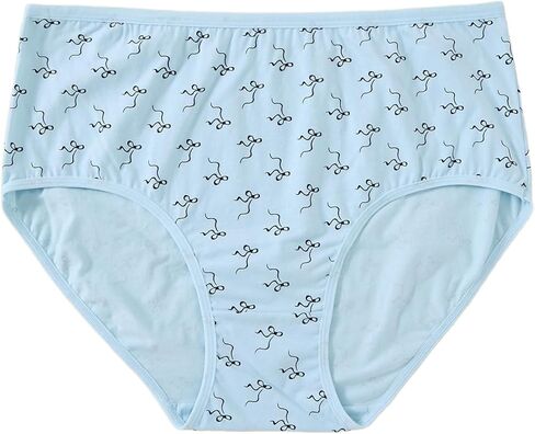 Women's High Waist Cotton Brief Panties 6 Pack Plus Size Four Seasons Solid Color Underwear Bow Series Kits in Saudi Arabia
