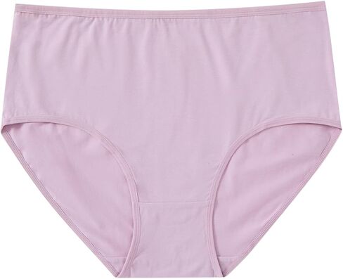 Women's High Waist Cotton Brief Panties 6 Pack Plus Size Four Seasons Solid Color Underwear Bow Series Kits in Saudi Arabia