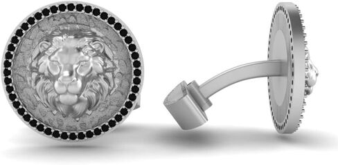 RATNAVALI ARTS 925 Sterling Silver Men’s Luxury Lion Head Cufflinks Bold Animal Face Designer Shirt Accessories for Formal & Business Wear in Kuwait