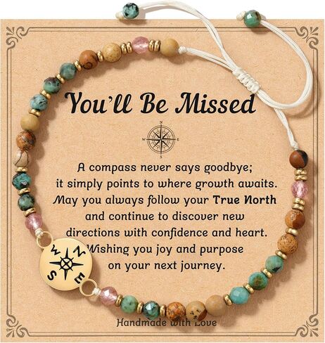 سوار بوصلة للنساء من HGDEER، هدية وداع للتقاعد وداعًا للأصدقاء وزملاء العمل، هدايا سفر للنساء مع بطاقة رسالة in Kuwait