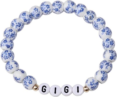 Blue and White Porcelain Bow Bracelet, Christmas/Mother's Day/Valentine's Day/Birthday Gift for Mom/Grandma in Saudi Arabia