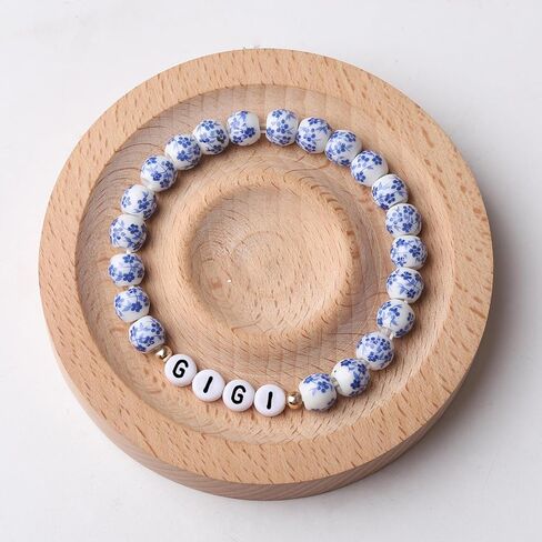 Blue and White Porcelain Bow Bracelet, Christmas/Mother's Day/Valentine's Day/Birthday Gift for Mom/Grandma in Saudi Arabia