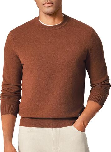 KVSS Men's Crewneck 100% Pure Cashmere Sweater, Pullover Cashmere Sweaters for Mens | Luxury from Inner Mongolia in Saudi Arabia
