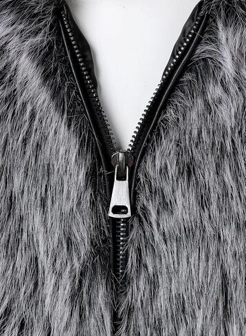 FANARCHER Men's Winter Faux Fur Coat Fluffy Jacket Turn Collar Luxury Overcoat Long Sleeve Parka Fleece Furry Outwear in Saudi Arabia