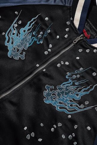 Tiger Embroidery Men's Bomber Jacket Japanese Style Hip Hop Streetwear Oversized Causal Windbreaker Coat in Kuwait