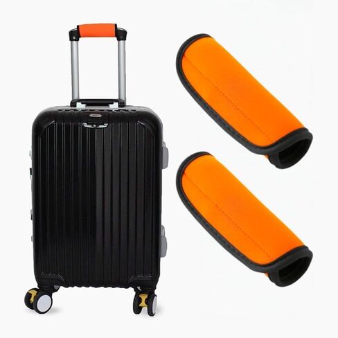 2Pcs Luggage Handle Wrap for Suitcase Bag, Comfort Waterproof Luggage Identifiers Handle Protection Covers Grips, Airplane Travel Accessories, Orange in Saudi Arabia