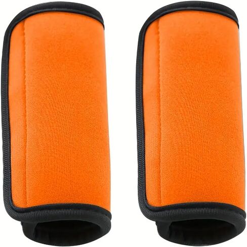 2Pcs Luggage Handle Wrap for Suitcase Bag, Comfort Waterproof Luggage Identifiers Handle Protection Covers Grips, Airplane Travel Accessories, Orange in Saudi Arabia