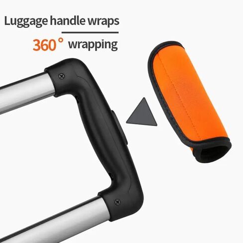 2Pcs Luggage Handle Wrap for Suitcase Bag, Comfort Waterproof Luggage Identifiers Handle Protection Covers Grips, Airplane Travel Accessories, Orange in Saudi Arabia