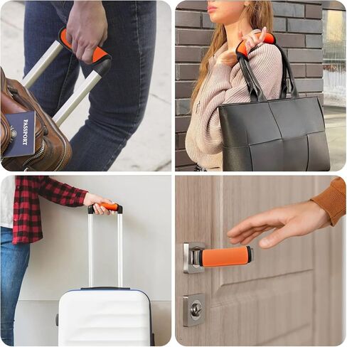2Pcs Luggage Handle Wrap for Suitcase Bag, Comfort Waterproof Luggage Identifiers Handle Protection Covers Grips, Airplane Travel Accessories, Orange in Saudi Arabia