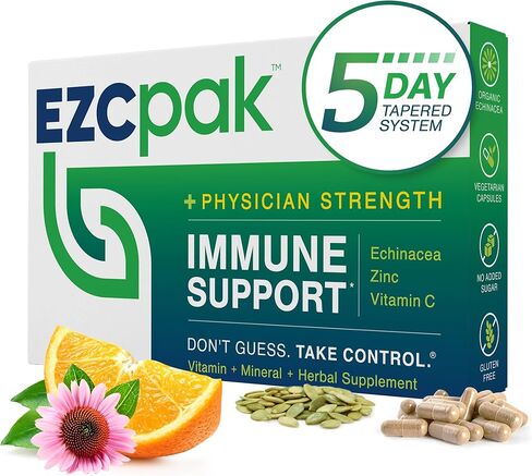 EZC Pak 5-Day Tapered Immune Support Booster - Vitamin Immune Support Supplement, Echinacea, Zinc Vitamin C, Vitamins for Immune System Support, Immune Boosters for Adults - Immune Support Vitamins in Saudi Arabia
