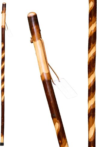 Rustic Wooden Walking Sticks for Hiking - Handcrafted Walking Sticks for Kids, Women & Men - Hiking Staffs with Leather Wrist Strap & Non-Slip Rubber in Saudi Arabia