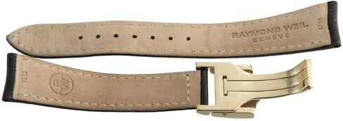 RaymondWeil 20mm Black Leather Watch Band Strap with Gold-Tone Stainless Steel Deployment Buckle V3.15 in Saudi Arabia