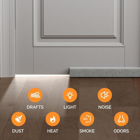 fowong Door Draft Stopper 36" Adjustable Under Door Draft Stopper Soundproofing 30 Inch to 36 Inch Triangle Noise Blocker Seal Large Gap up to 1.7", Easy to Install Grey in Saudi Arabia