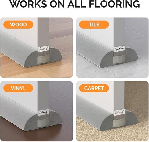 fowong Door Draft Stopper 36" Adjustable Under Door Draft Stopper Soundproofing 30 Inch to 36 Inch Triangle Noise Blocker Seal Large Gap up to 1.7", Easy to Install Grey in Saudi Arabia