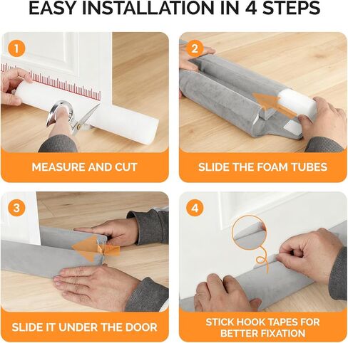 fowong Door Draft Stopper 36" Adjustable Under Door Draft Stopper Soundproofing 30 Inch to 36 Inch Triangle Noise Blocker Seal Large Gap up to 1.7", Easy to Install Grey in Saudi Arabia