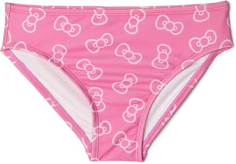طقم سباحة Hello Kitty Girls Raglan Rash Guard وجزء سفلي بيكيني بعامل حماية من الأشعة فوق البنفسجية 50+، مقاسات الأطفال الصغار إلى الأطفال الكبار (5-14-16) in Kuwait