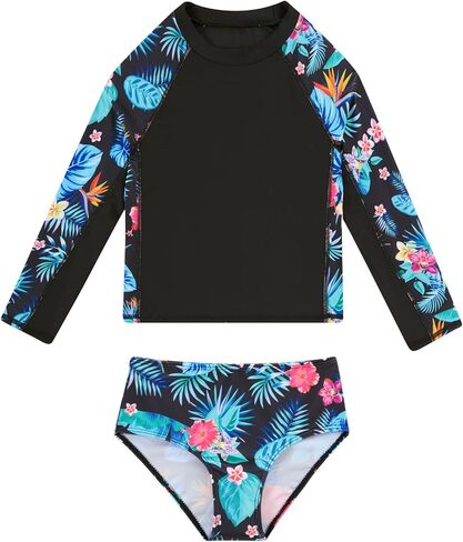 Vogseek Girls 2 Piece Swimsuits Long Sleeve Rashguard Bathing Suits Size 5-12Y in Saudi Arabia
