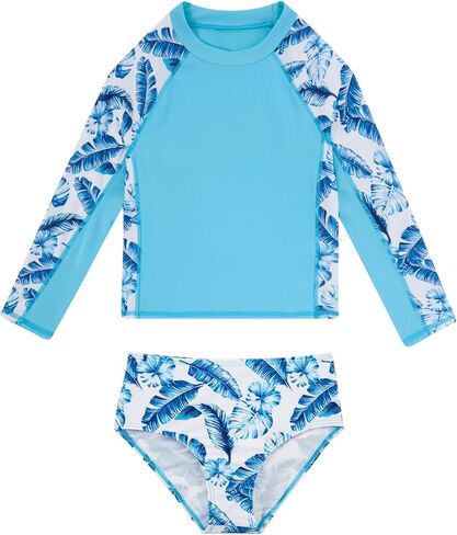 Vogseek Girls 2 Piece Swimsuits Long Sleeve Rashguard Bathing Suits Size 5-12Y in Saudi Arabia