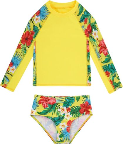 Vogseek Girls 2 Piece Swimsuits Long Sleeve Rashguard Bathing Suits Size 5-12Y in Saudi Arabia